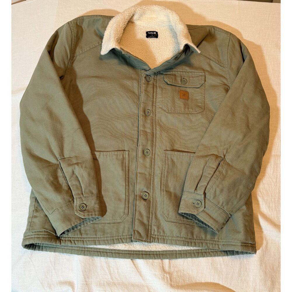 Hurley Bixby Canvas Sherpa Jacket sz Large